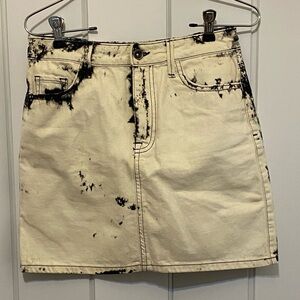 Zara original jeans denimwear Black and Cream Mini Skirt